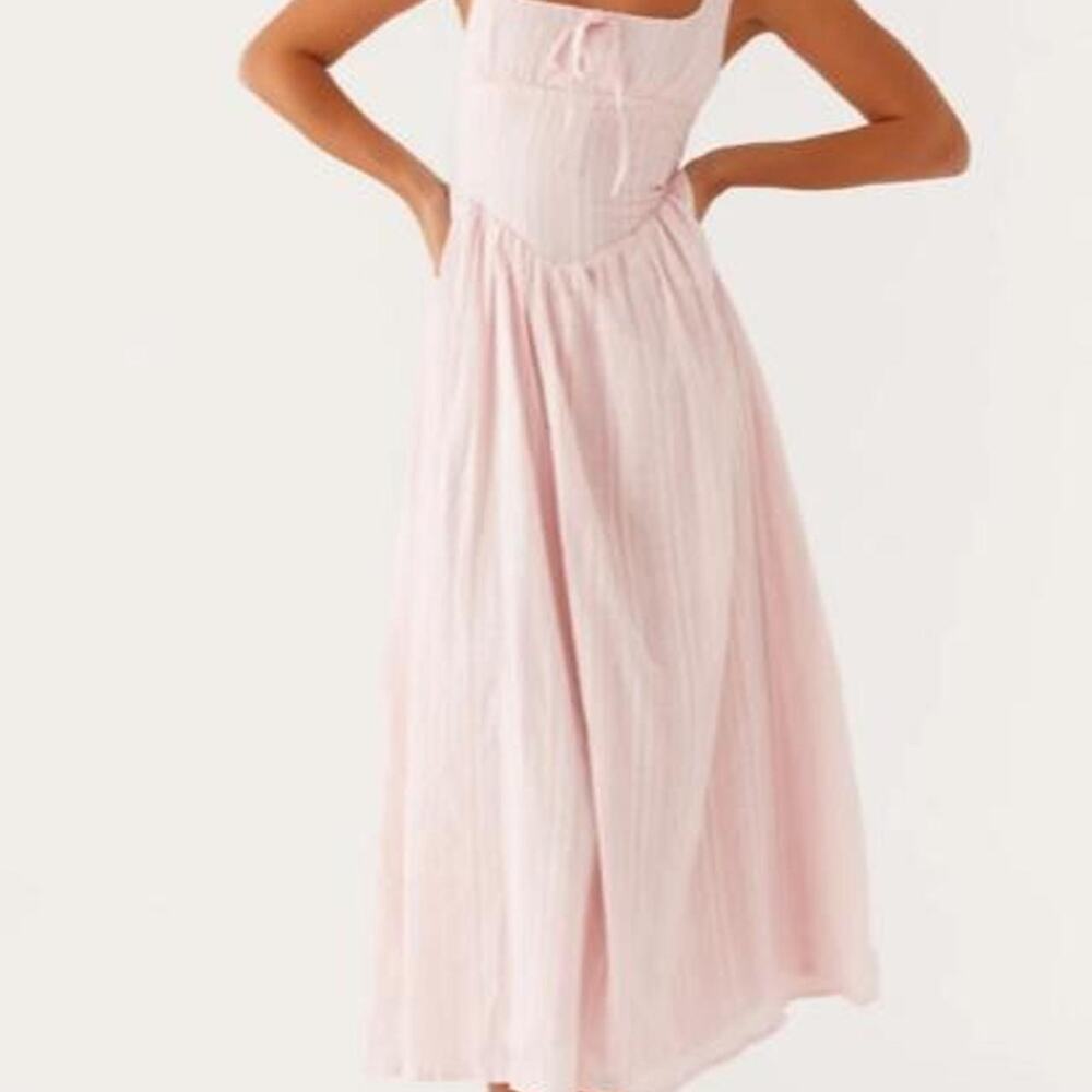 Peppermayo Pascuelle midi dress in yellow. Size 6